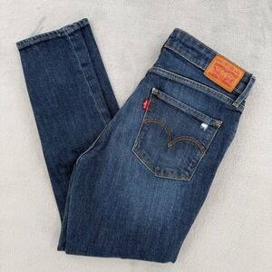 Levis 721 High Rise Skinny Jeans Distressed Ripped Denim Women's Size W29